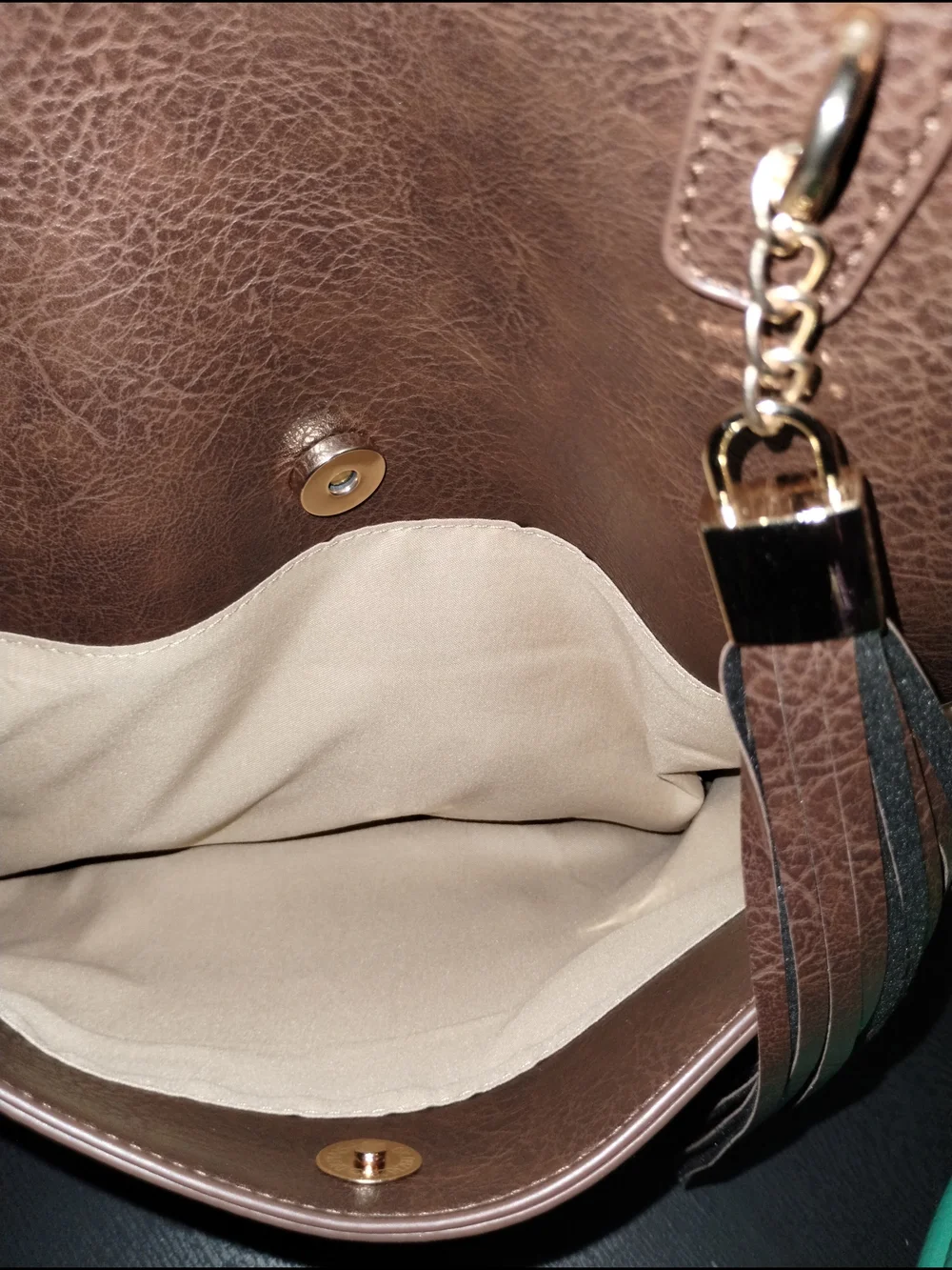 Everyday Brown Backpack Tote with Tassel Accent